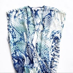 Olivaceous  Blue Snakeskin Romper small